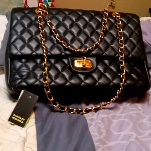 Badgley Mischka quilted messenger bag